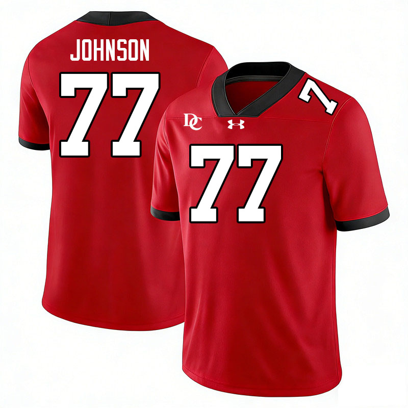 Davidson Wildcats #77 Zion Johnson College Football Jerseys,Uniforms-Red